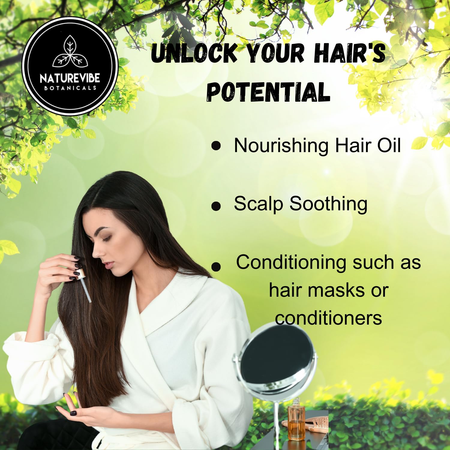 Naturevibe Botanicals Sweet Almond Oil 32oz cold-pressed bottle reflects unrefined oil quality.