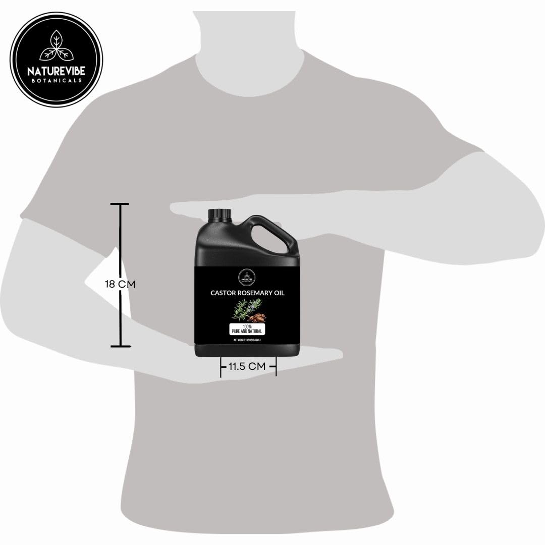 Naturevibe Botanicals castor rosemary oil ingredients highlight castor and rosemary oil.
