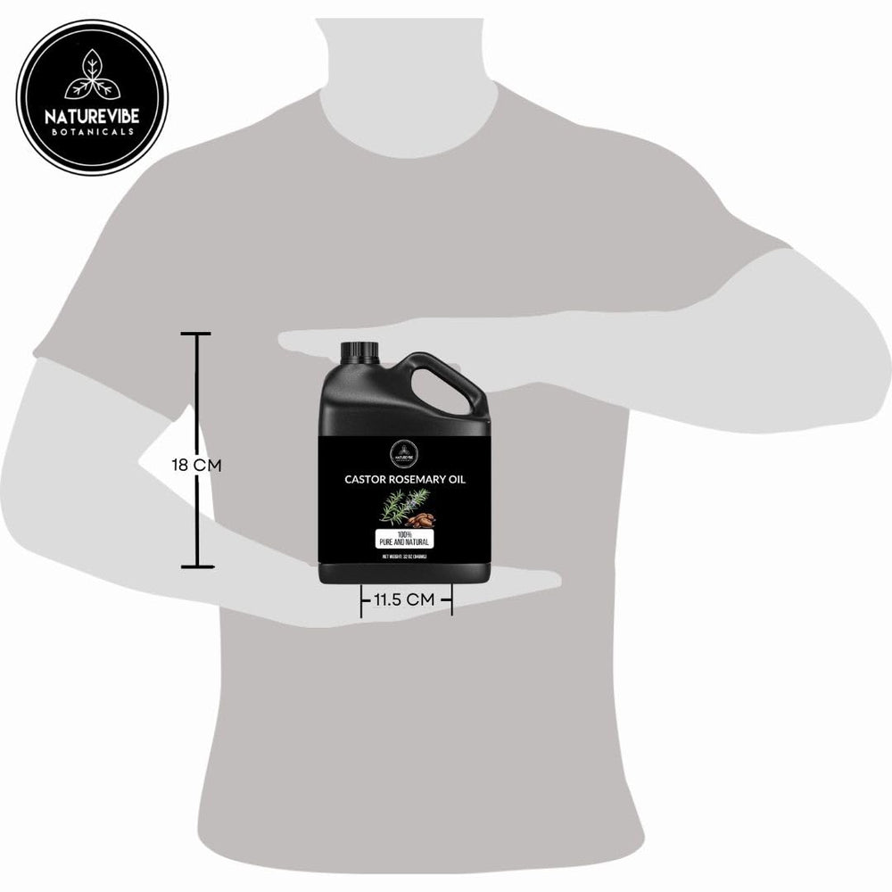 Naturevibe Botanicals castor rosemary oil ingredients highlight castor and rosemary oil.