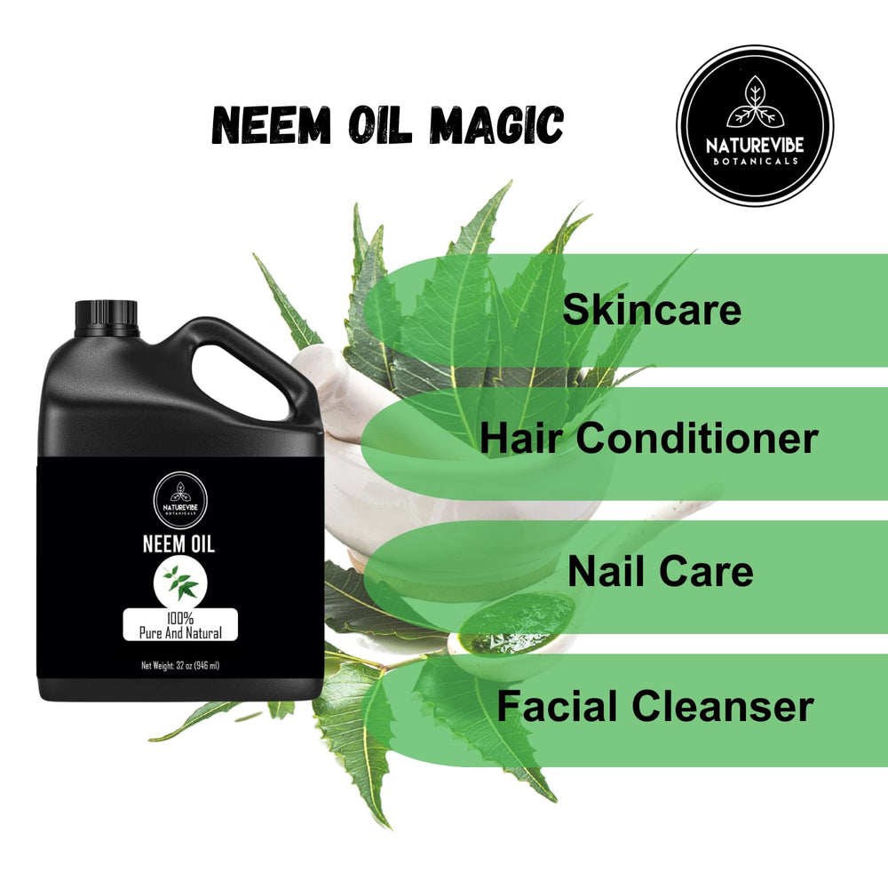 Naturevibe Neem Oil for hair care—scalp and strand nourishment with a natural aroma.