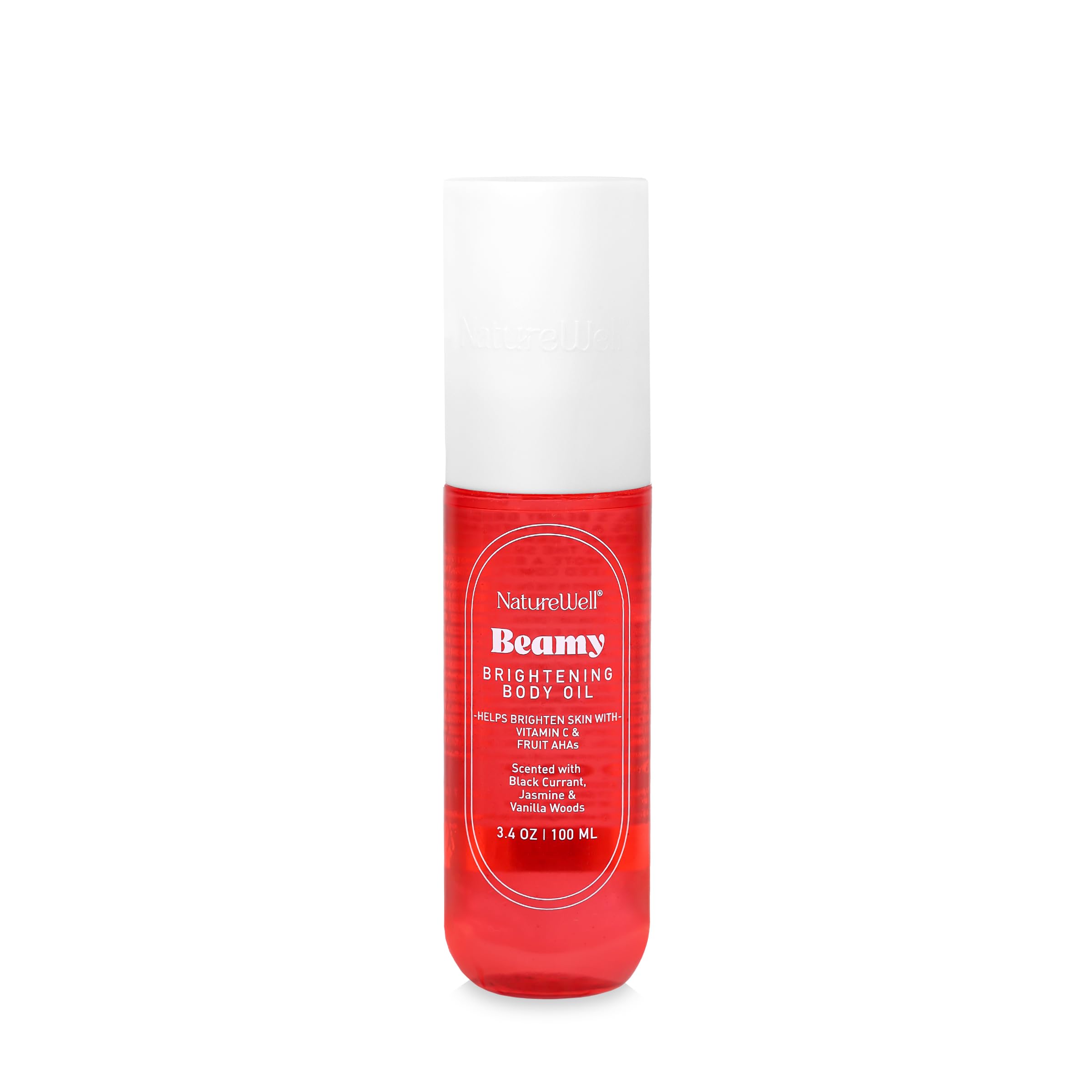 NATURE WELL Beamy Brightening Body Oil bottle for radiant hydration.