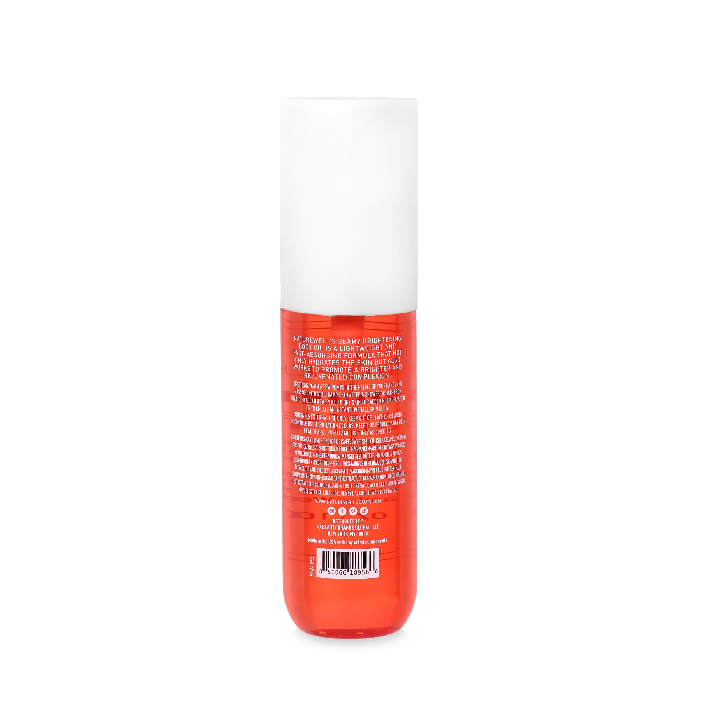 NATURE WELL Beamy Brightening Body Oil fragrance swatch with Black Currant Jasmine Vanilla Woods.