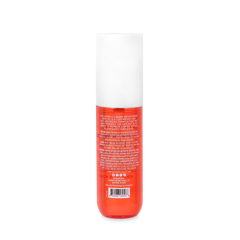 NATURE WELL Beamy Brightening Body Oil fragrance swatch with Black Currant Jasmine Vanilla Woods.