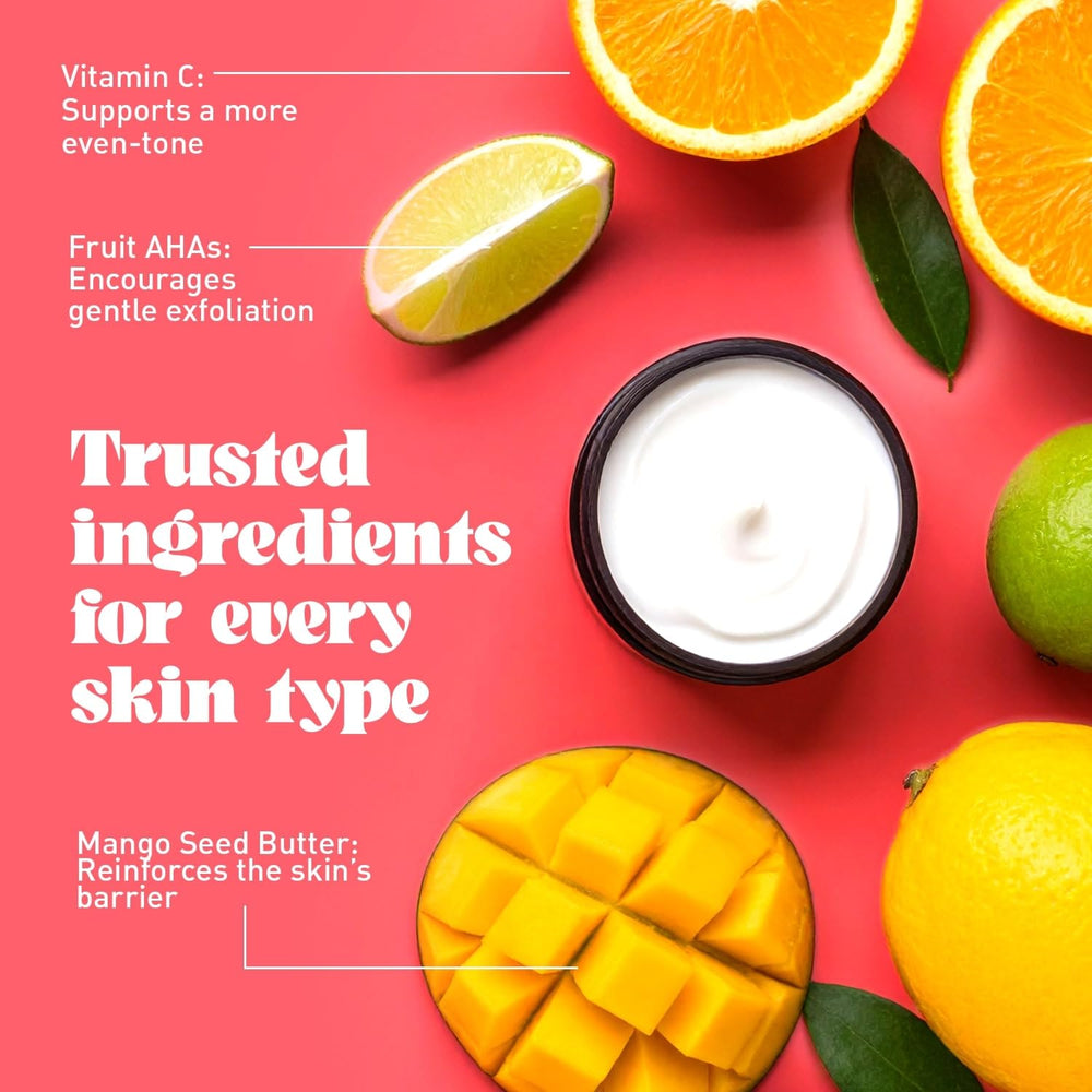 NATURE WELL Beamy Brightening Body Oil mango butter ingredient close-up for moisture.