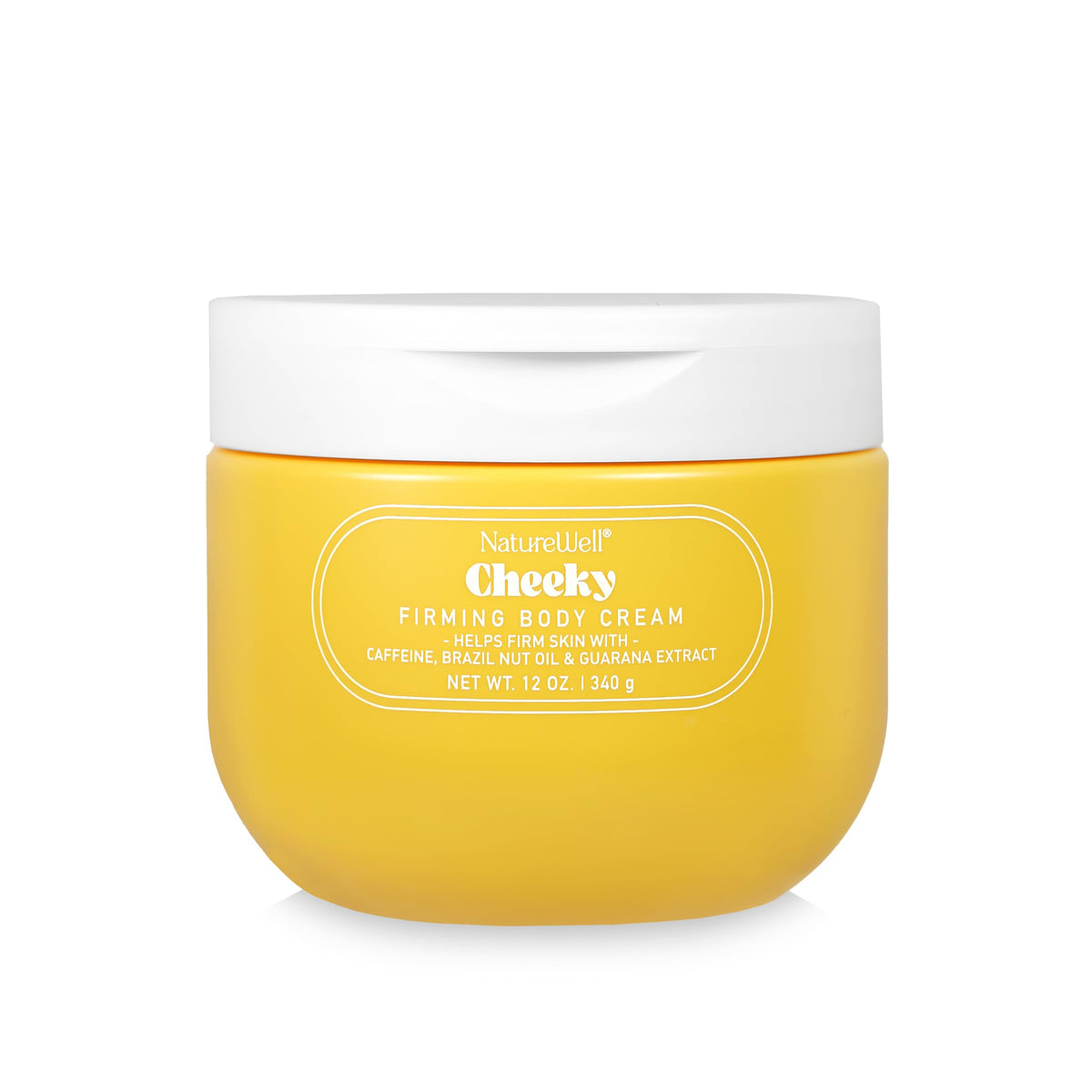 NatureWell Cheeky Firming Body Cream texture close-up showing silky hydration.