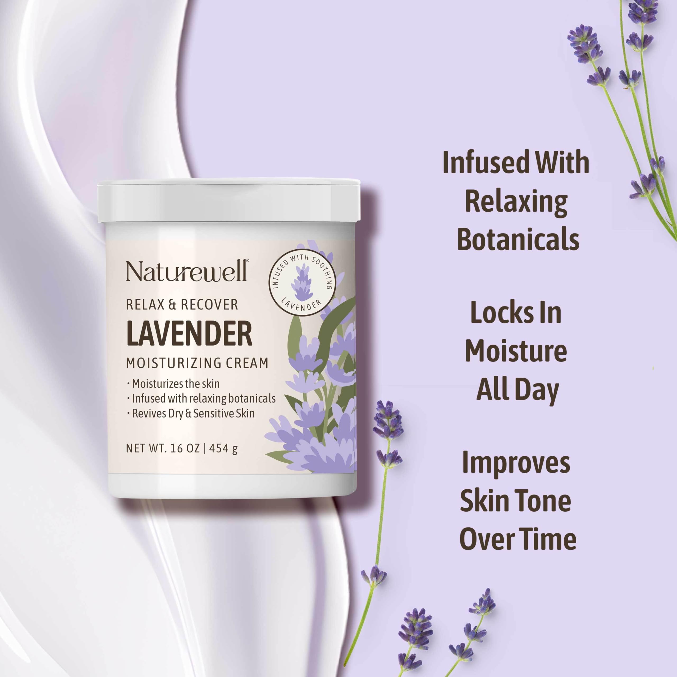 NatureWell Lavender Smooth Cream on body for silky, fast absorption