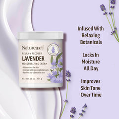 NatureWell Lavender Smooth Cream on body for silky, fast absorption