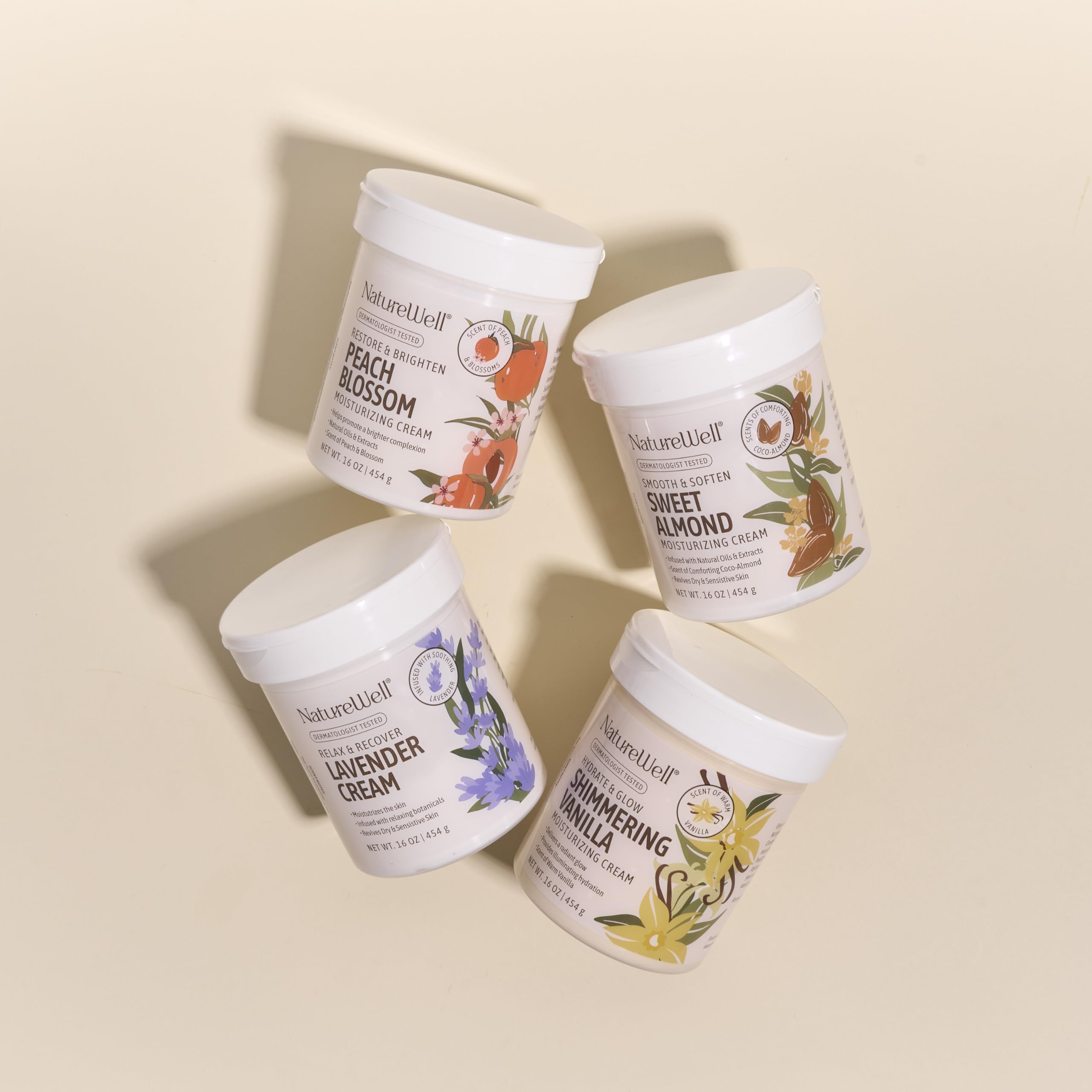 NatureWell Lavender Smooth Cream bottle highlighting nourishing oils