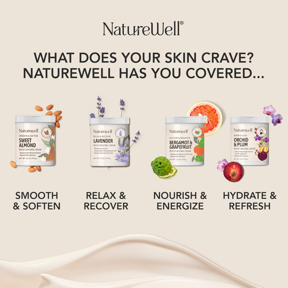 NatureWell Lavender Smooth Cream applied on face for daily calming hydration