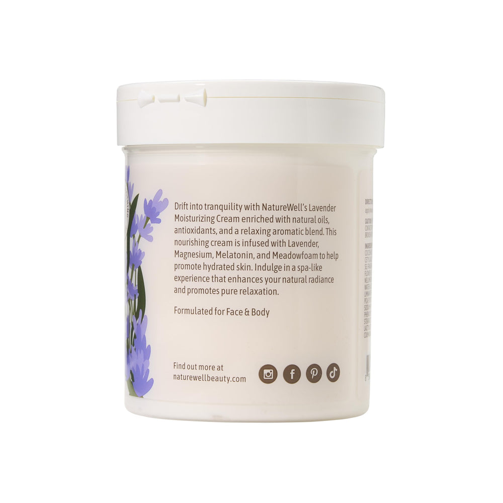 NatureWell Lavender Smooth Cream packaging emphasizing clean ingredients