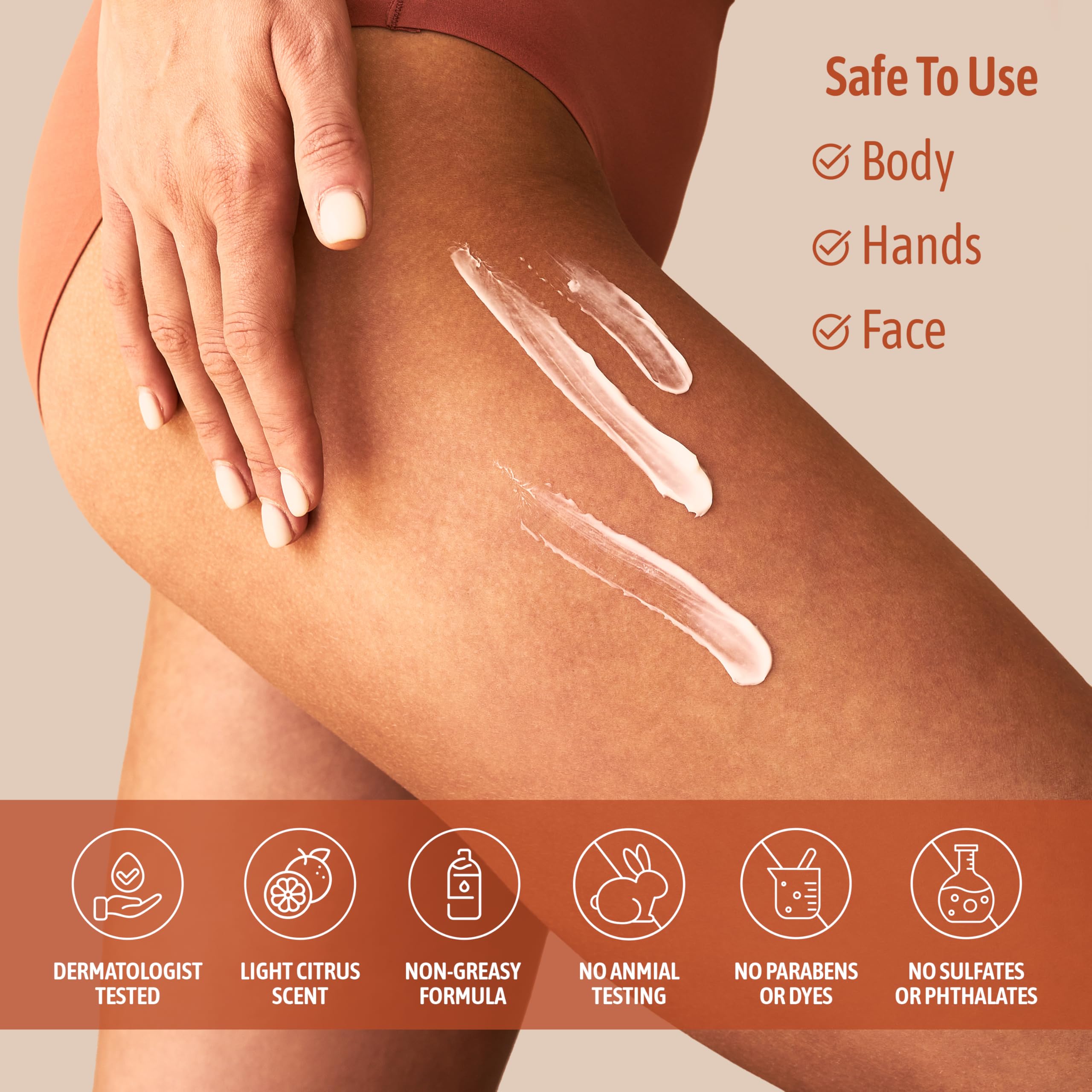 Body application of Nature Well Vitamin C Moisture Cream for comprehensive moisture