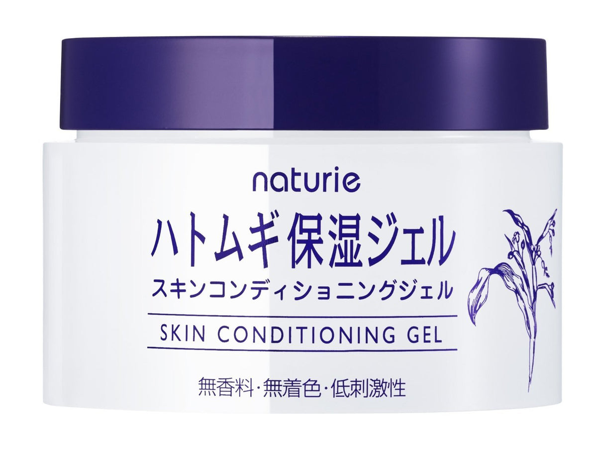 Naturie Skin Conditioning Gel jar close-up shows hydration and soothing feel.