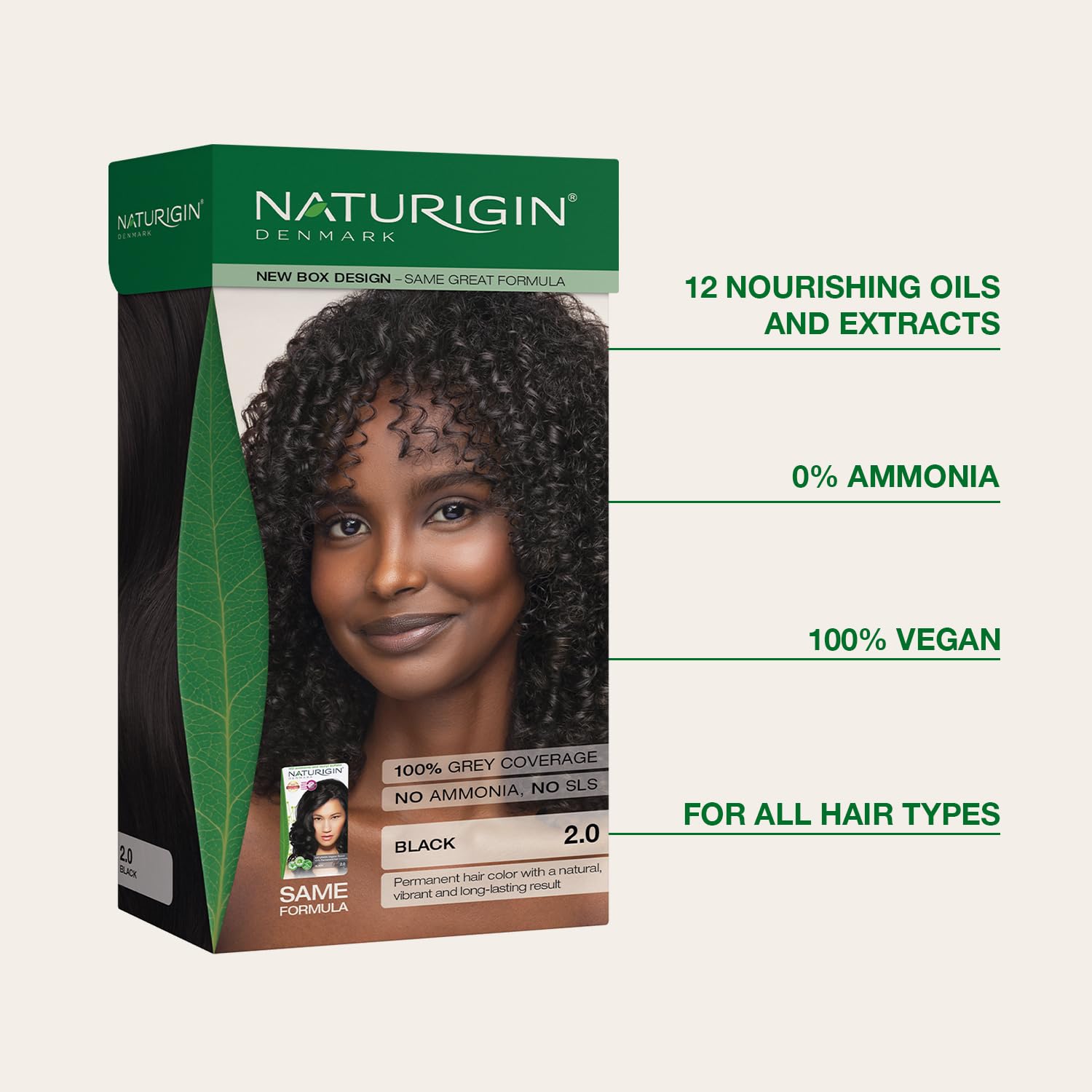 Naturigin ammonia-free formula close-up showing gentle coloring experience.