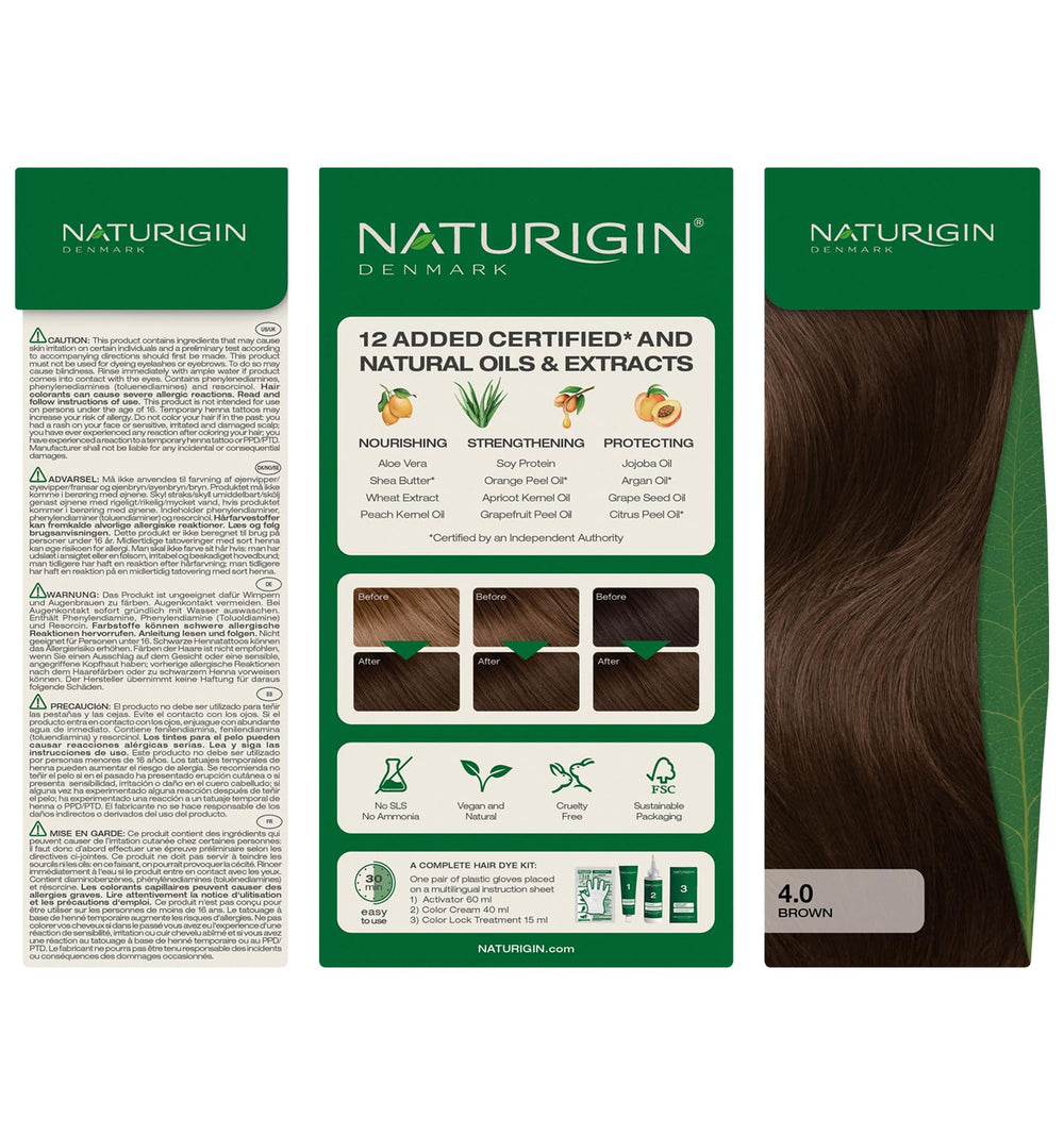 Naturigin finished hair shows natural shine and soft texture after color