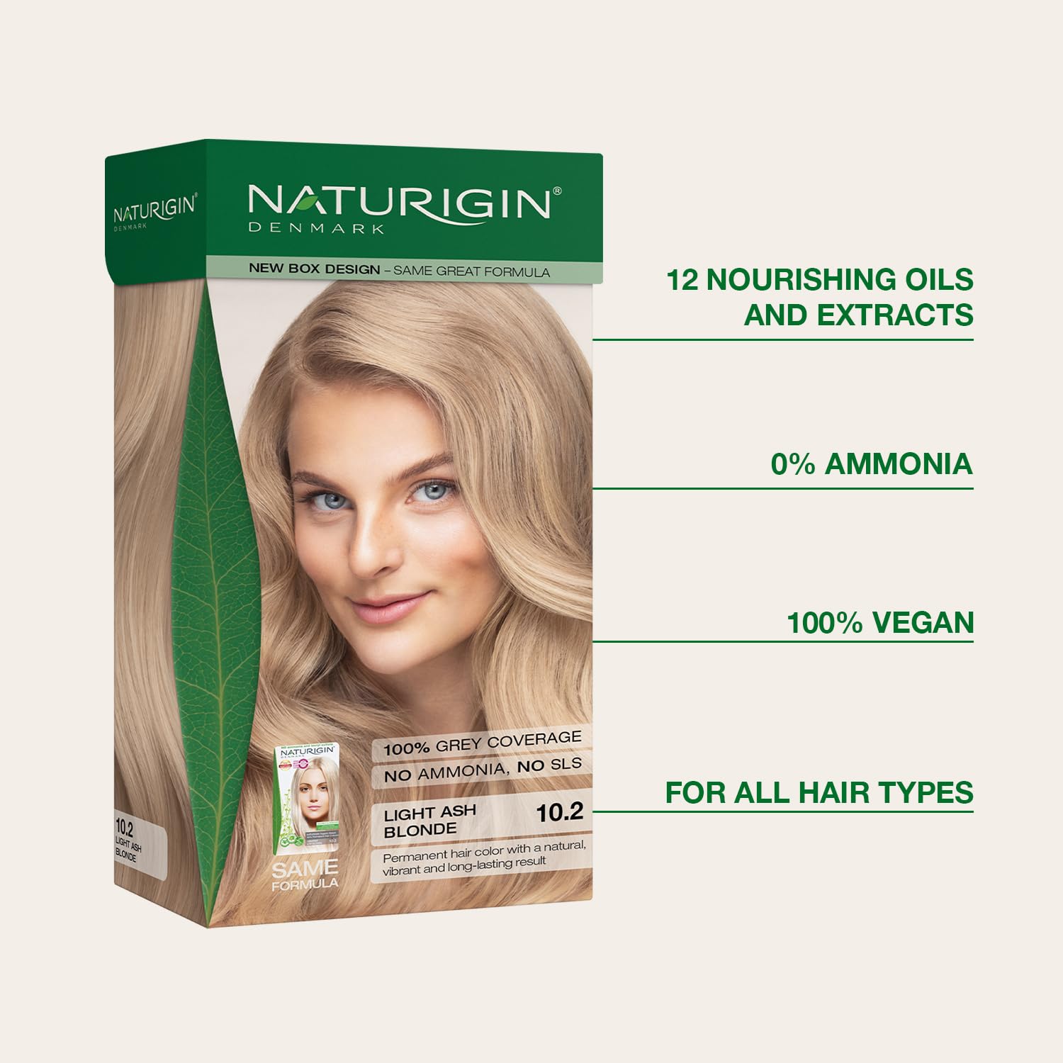 Naturigin finished hair with soft shine and nourished feel after coloring.