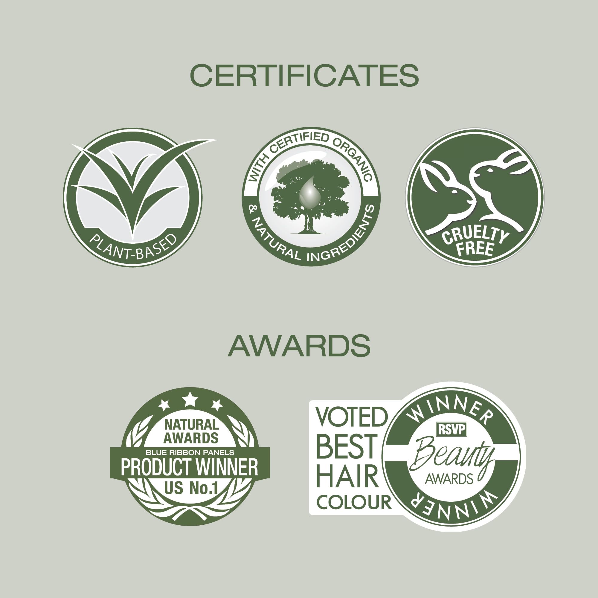 Naturigin vegan cruelty-free label highlighting ethical color choice.