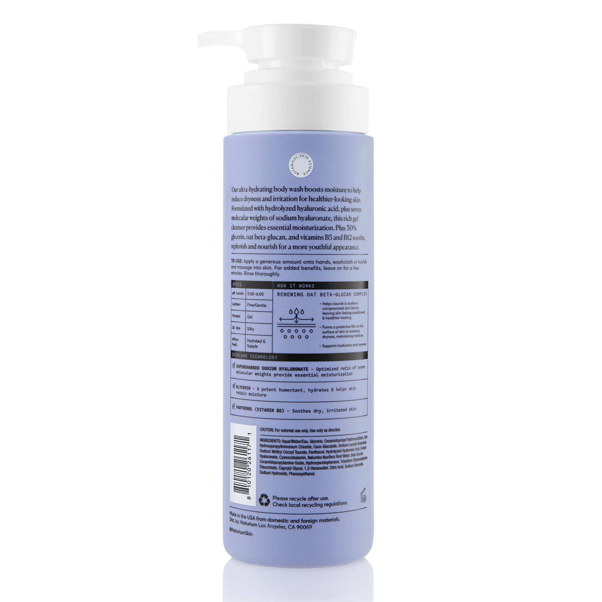 Naturium The Booster Hyaluronic Acid Body Wash in bathroom setup for daily moisturizing ritual