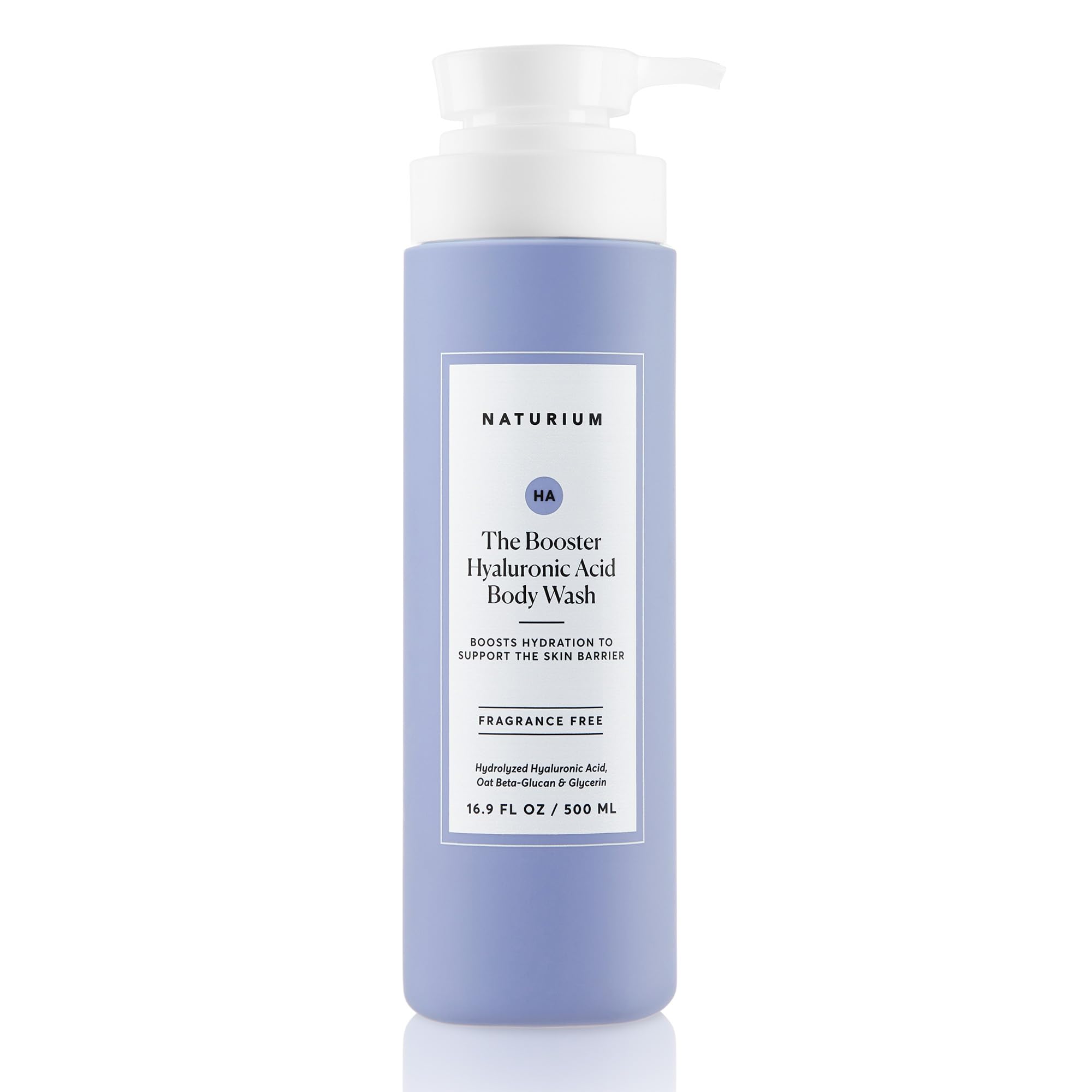 Naturium The Booster Hyaluronic Acid Body Wash bottle showing ultra-hydration benefits