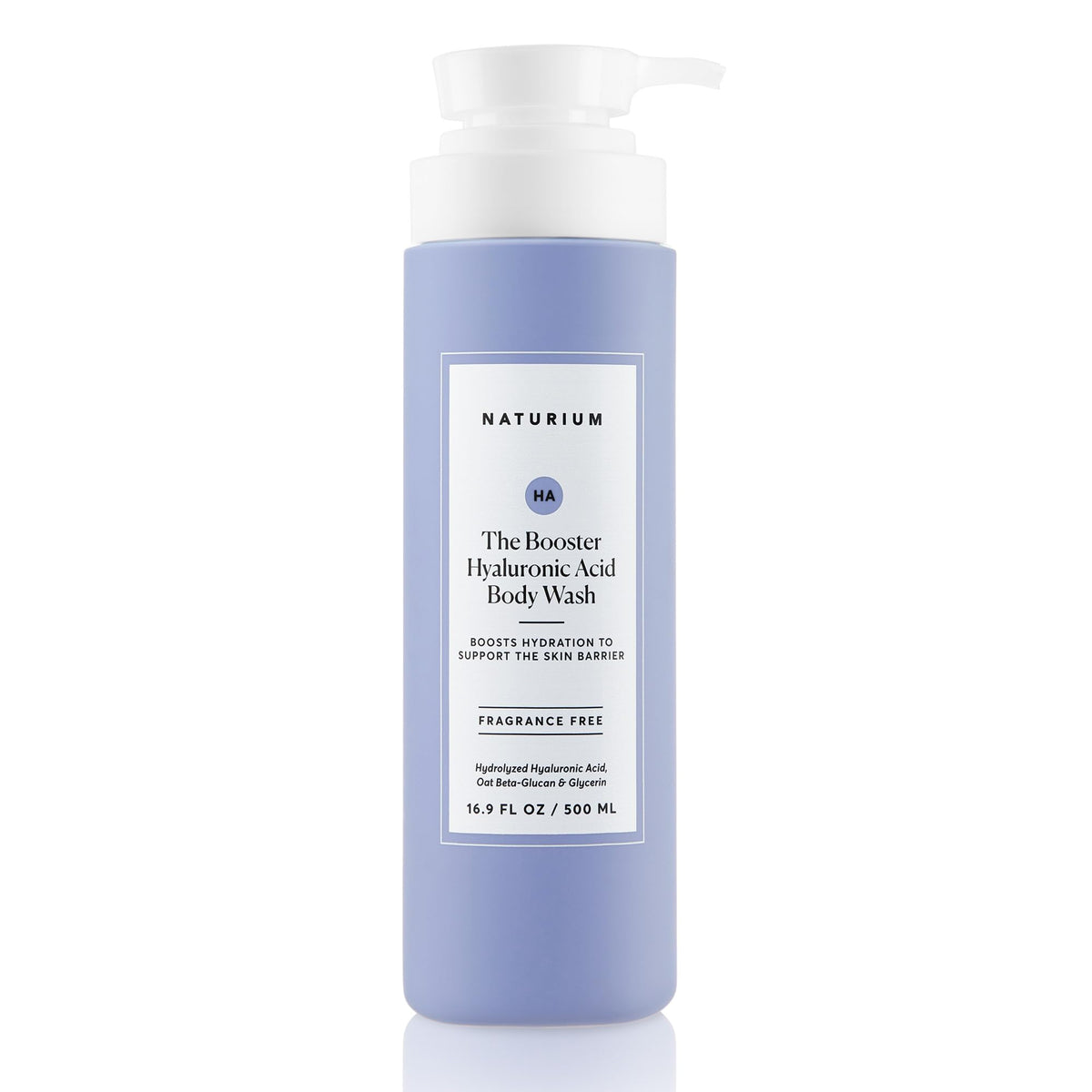 Naturium The Booster Hyaluronic Acid Body Wash bottle showing ultra-hydration benefits