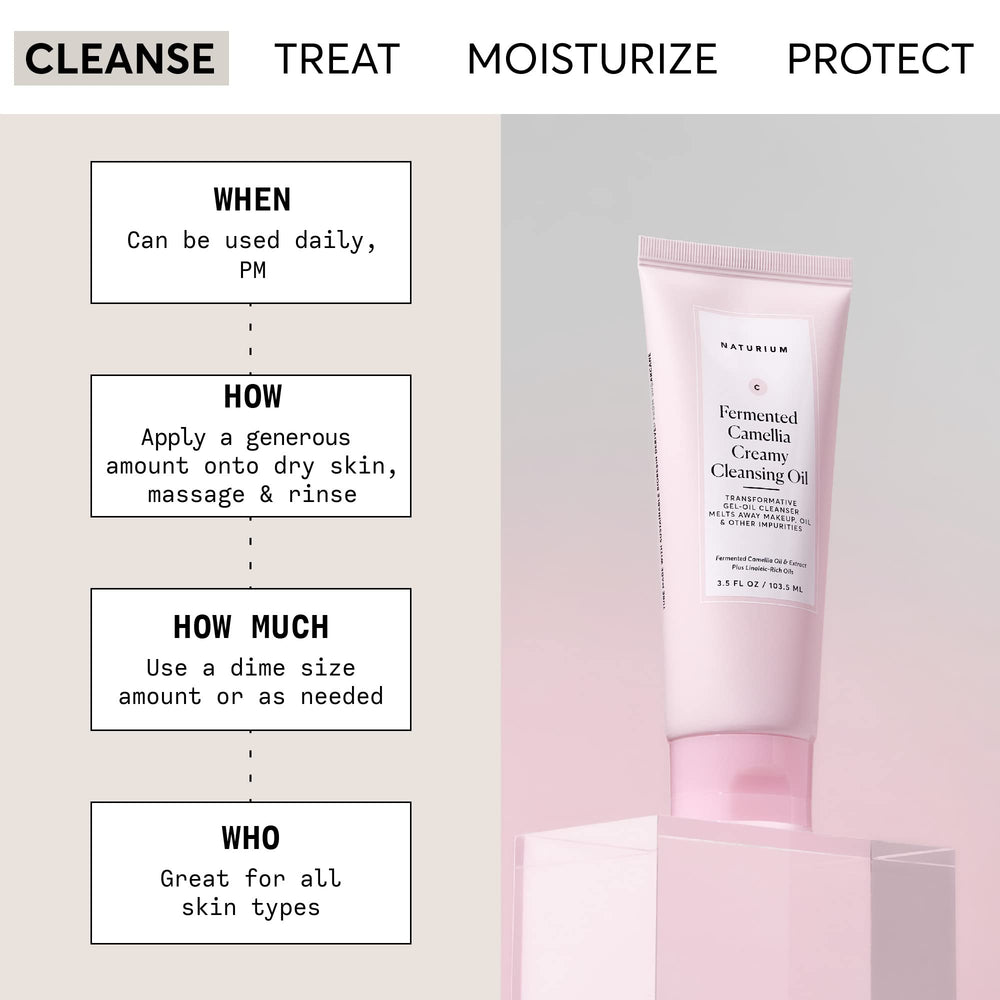 Naturium Camellia Creamy Cleansing Oil gel-to-oil texture during application.