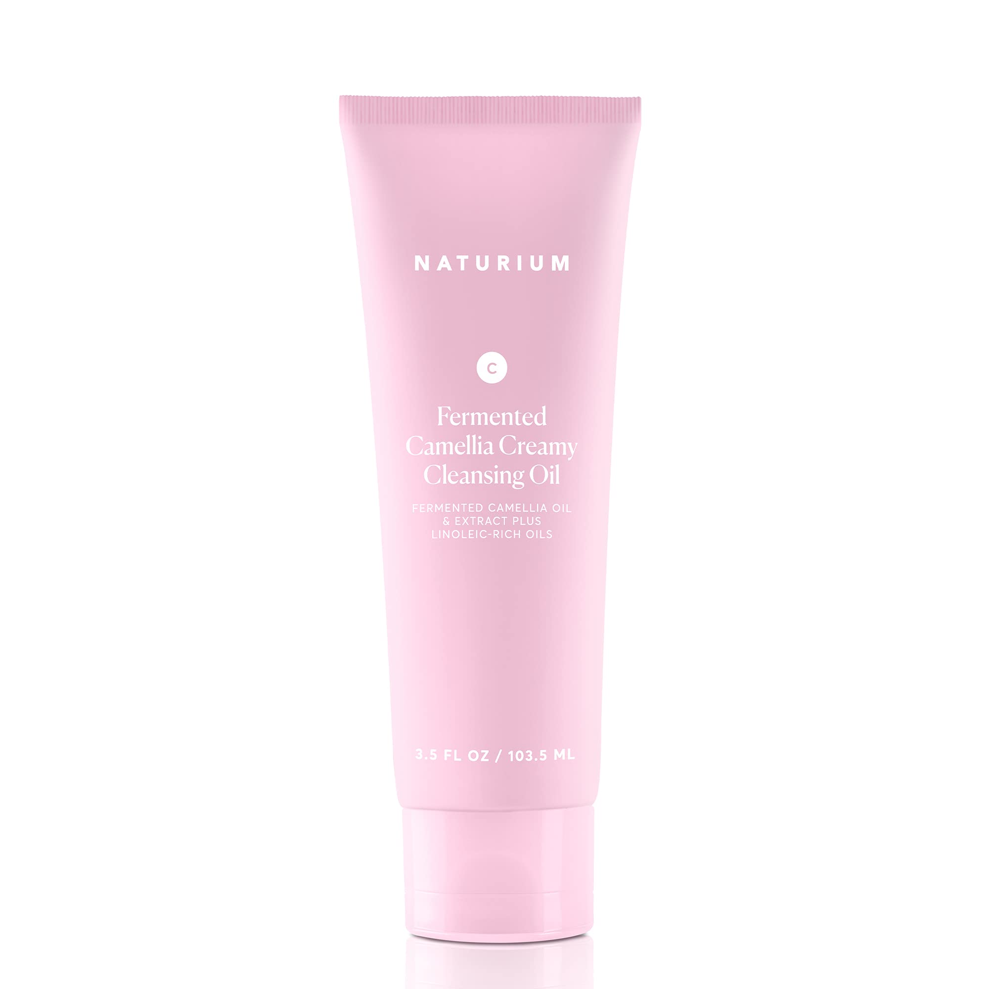 Naturium Camellia Creamy Cleansing Oil removes makeup and SPF with a milky rinse.