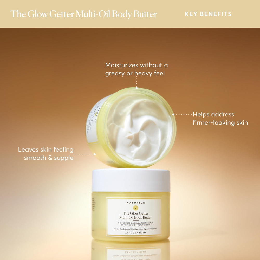 Naturium Glow Getter cream on arm illustrating quick absorption and smooth skin