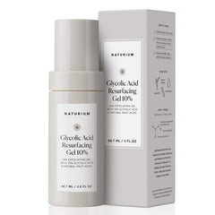 Naturium Glycolic Acid Resurfacing Gel bottle closeup showing glow-ready skin potential