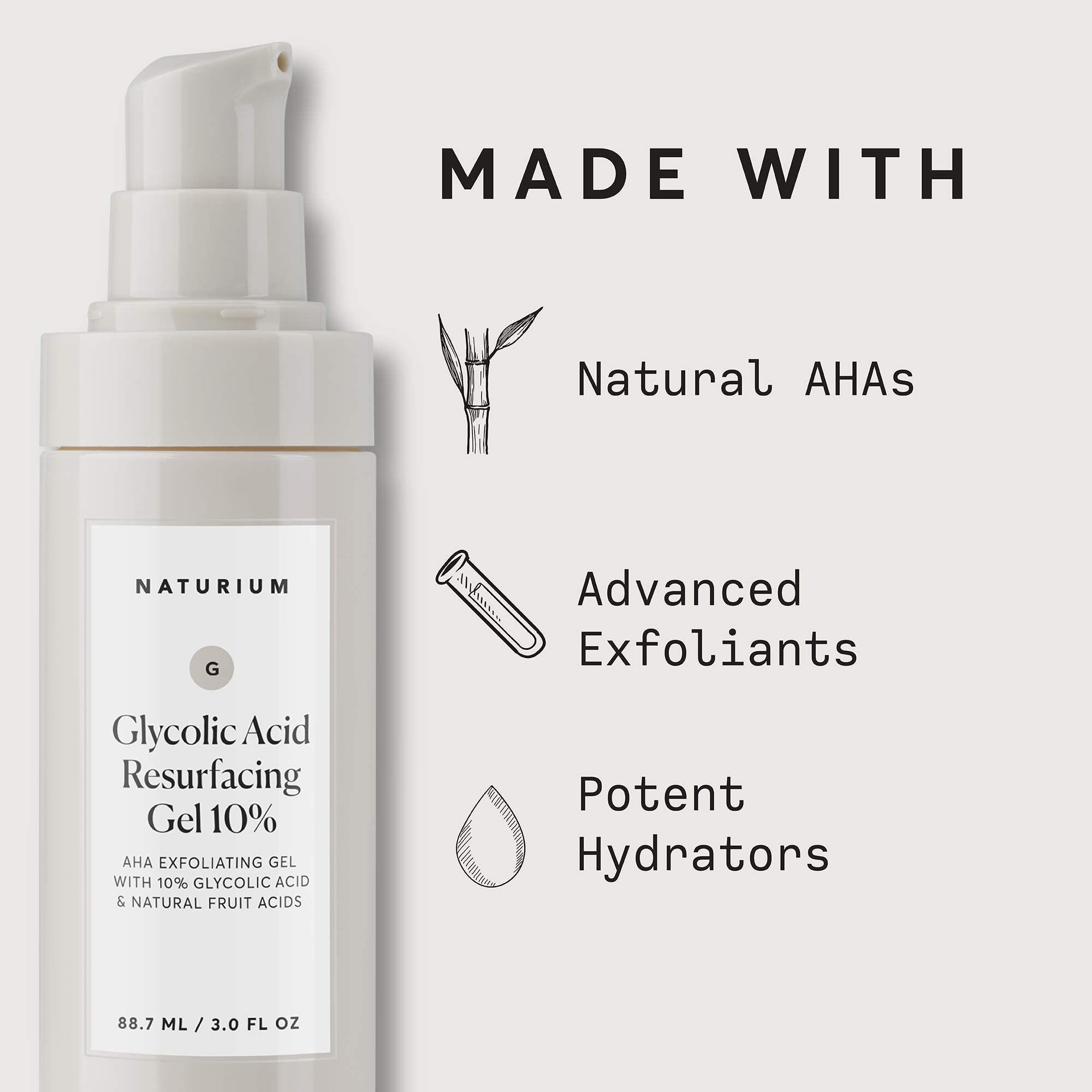 Naturium Glycolic Acid Resurfacing Gel gluten-free icon signals gluten-free skincare option