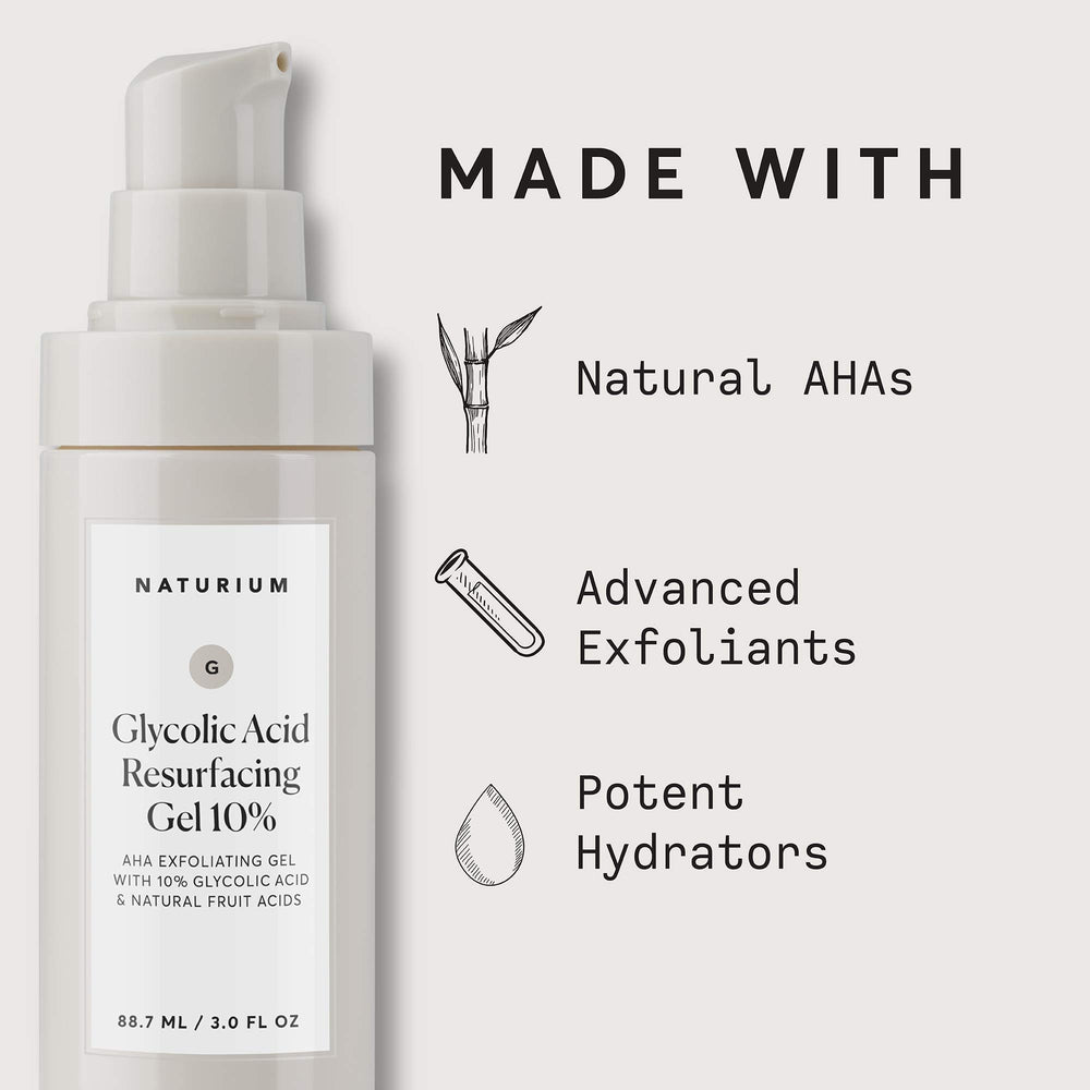 Naturium Glycolic Acid Resurfacing Gel gluten-free icon signals gluten-free skincare option