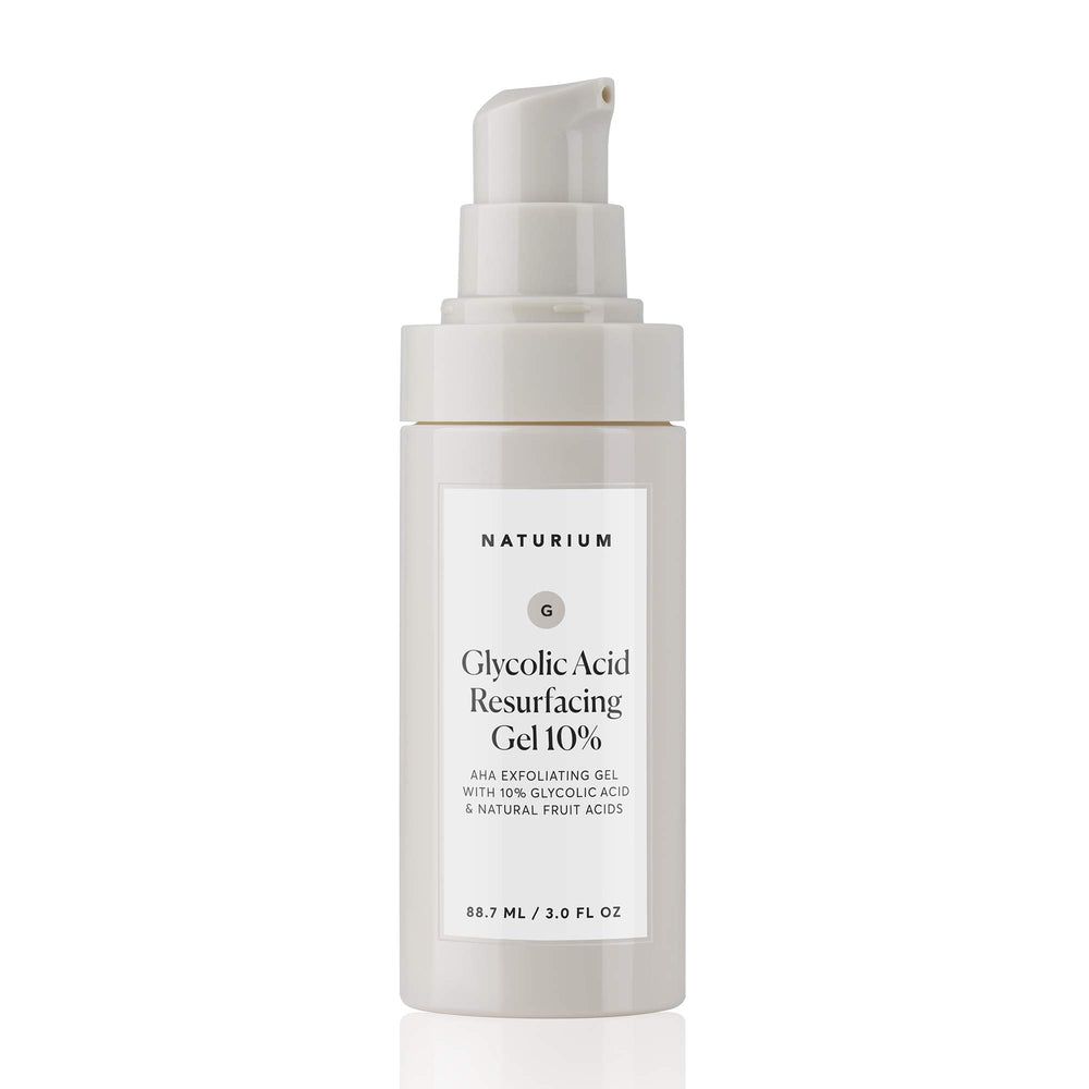 Naturium Glycolic Acid Resurfacing Gel vegan cruelty-free icons emphasize ethical formula