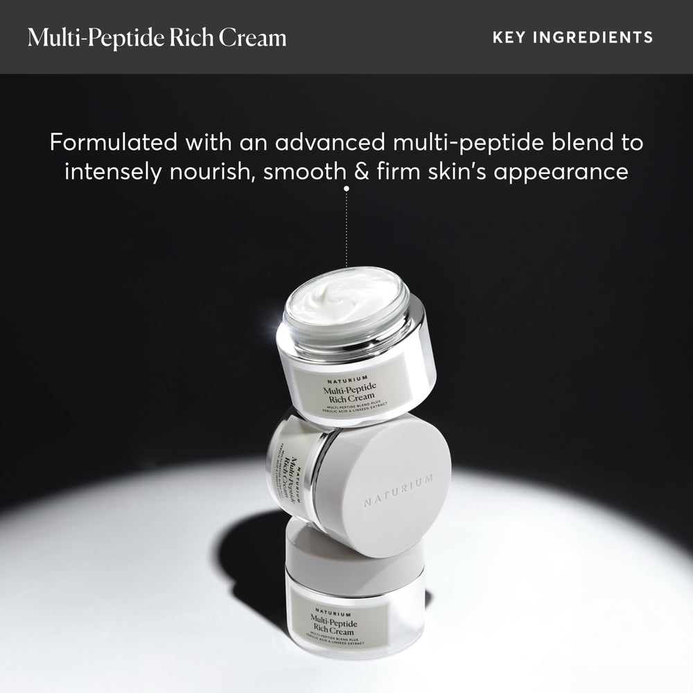 Naturium Multi-Peptide Rich Cream on face during daily nourishment routine