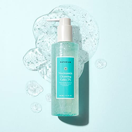 Naturium Niacinamide Cleansing Gelée on damp skin smooths texture and impurities