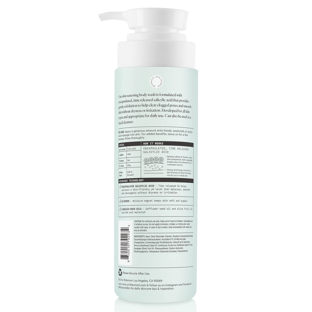 Naturium Perfector body wash in a bathroom ready for daily use