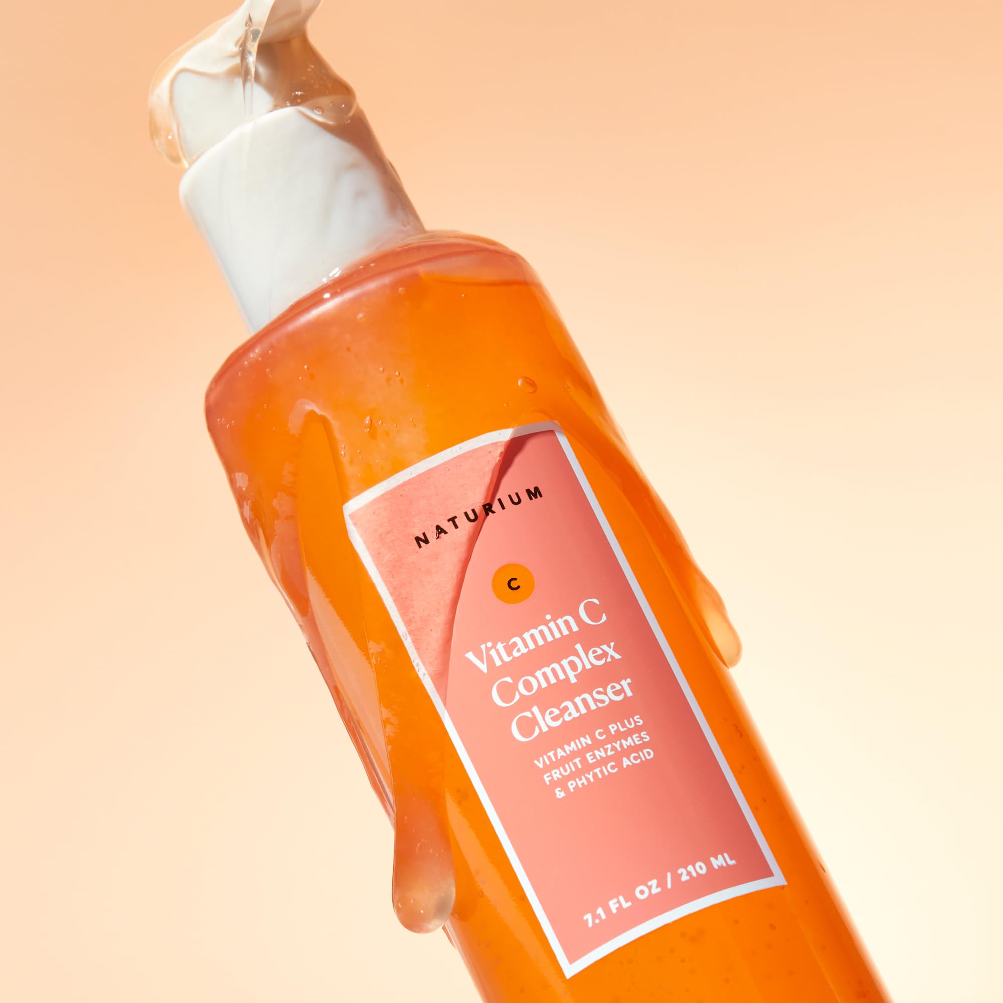 Naturium Vitamin C Complex Cleanser application on damp skin forming light foam.