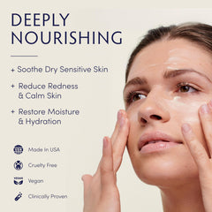 Naturopathica Calendula Essential Hydrating Cream texture swirl highlights creamy moisture for daily use.