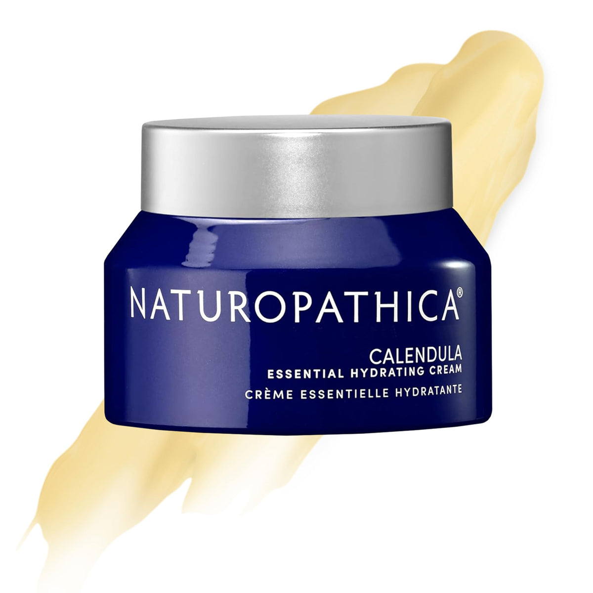 Naturopathica Calendula Essential Hydrating Cream jar showcases rich hydration for dry, sensitive skin.