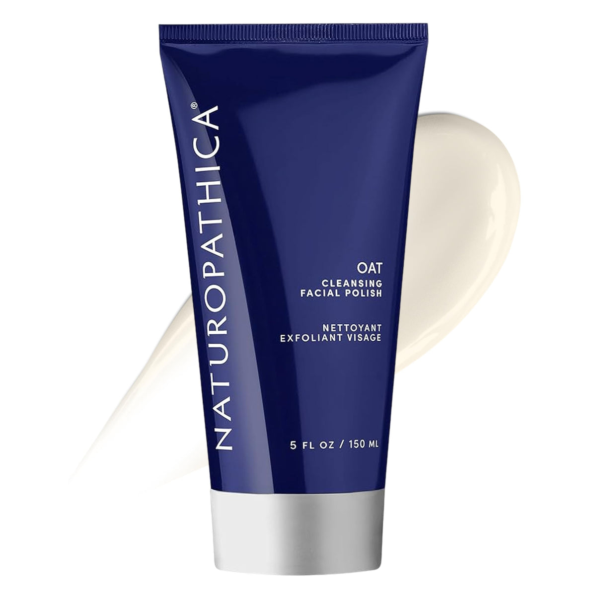 Naturopathica Oat Cleansing Facial Polish jar closeup for daily exfoliation and radiant skin.