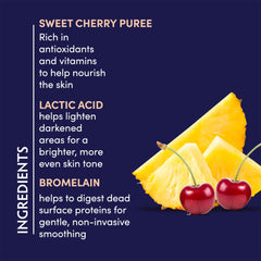 Naturopathica Sweet Cherry Brightening Enzyme Peel application shot demonstrates brief 3-5 minute treatment