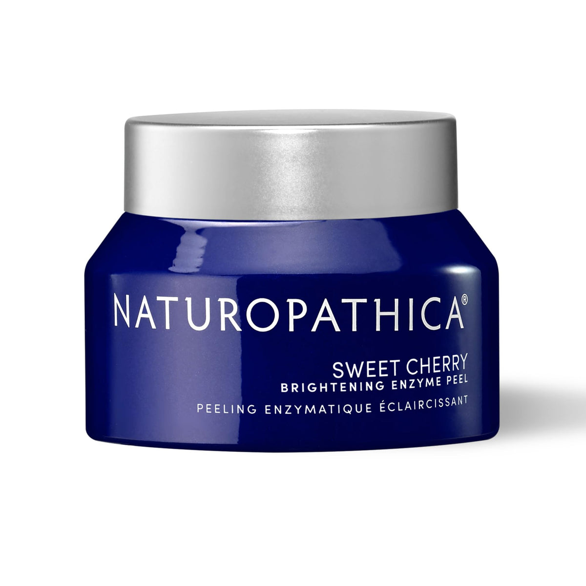 Naturopathica Sweet Cherry Brightening Enzyme Peel bottle closeup suggests glow-ready skin