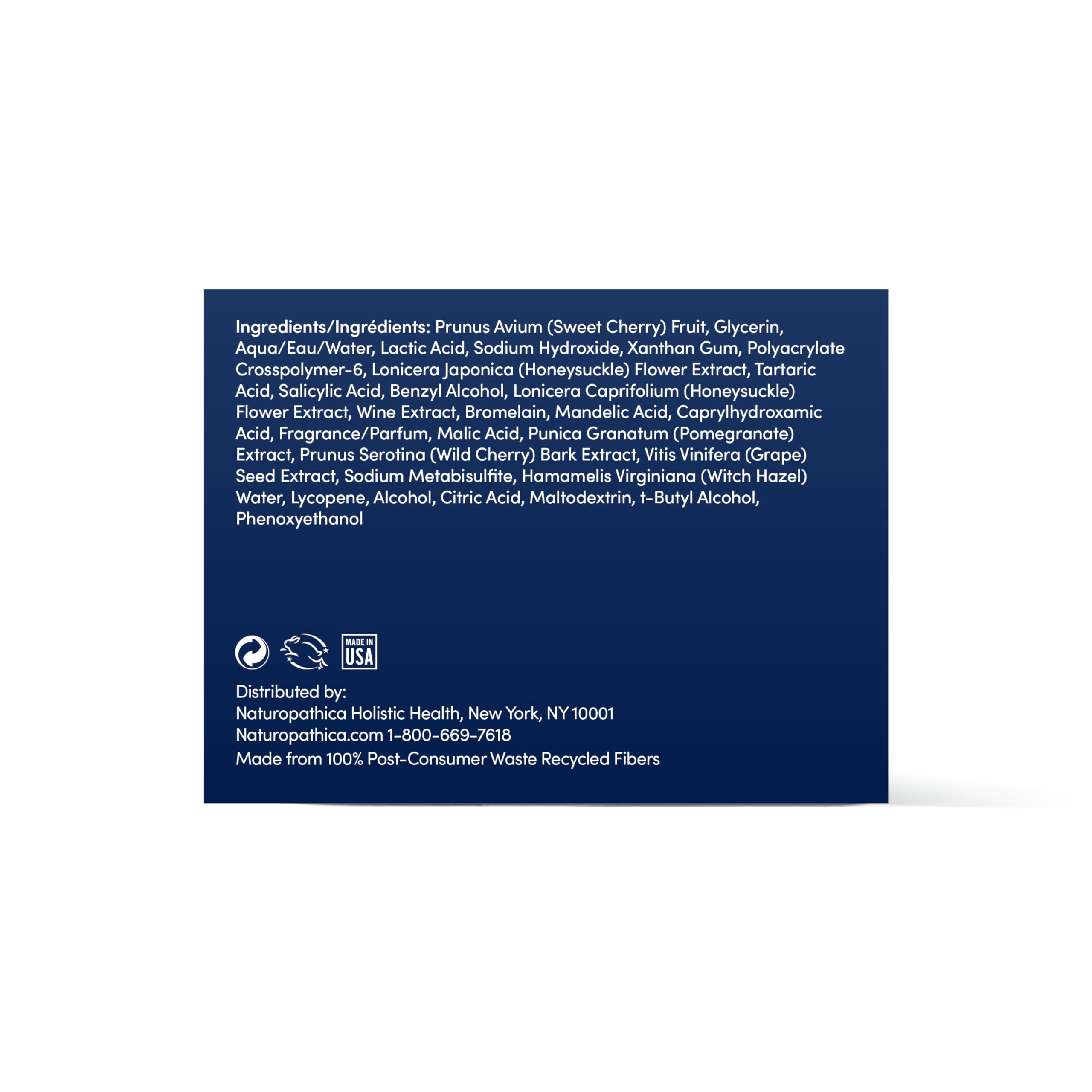 Naturopathica Sweet Cherry Brightening Enzyme Peel USA-made cruelty-free label on display