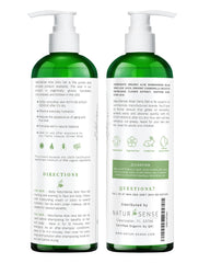 NaturSense aloe gel on skin provides soothing moisturizing for dry skin.