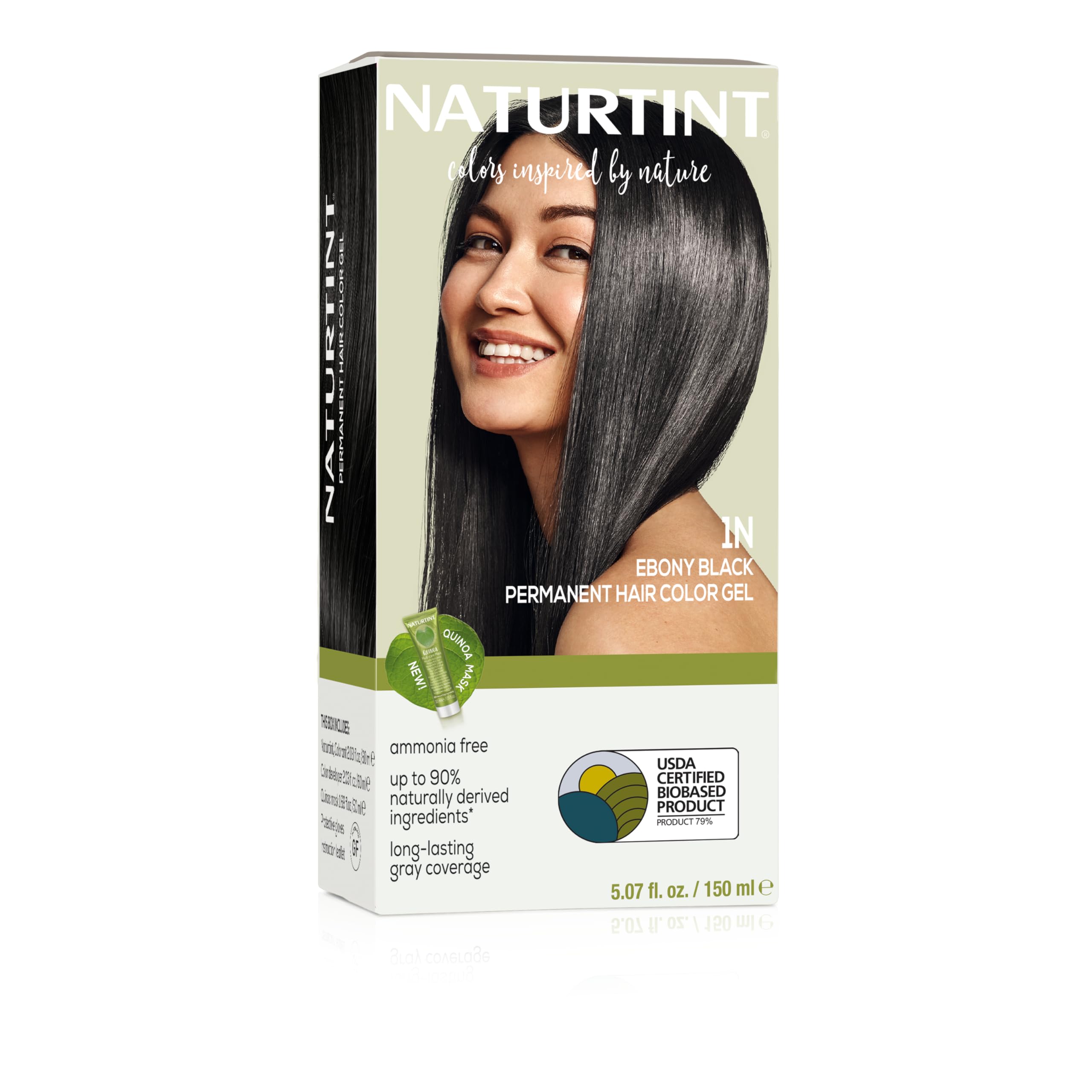 Naturtint 1N Ebony Black packaging highlights vegan, cruelty-free branding and eco-conscious design.
