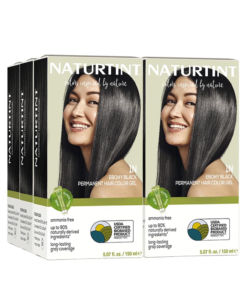 Naturtint 1N Ebony Black packaging highlights an at home color kit for convenient coloring