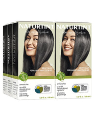 Naturtint 1N Ebony Black packaging highlights an at home color kit for convenient coloring