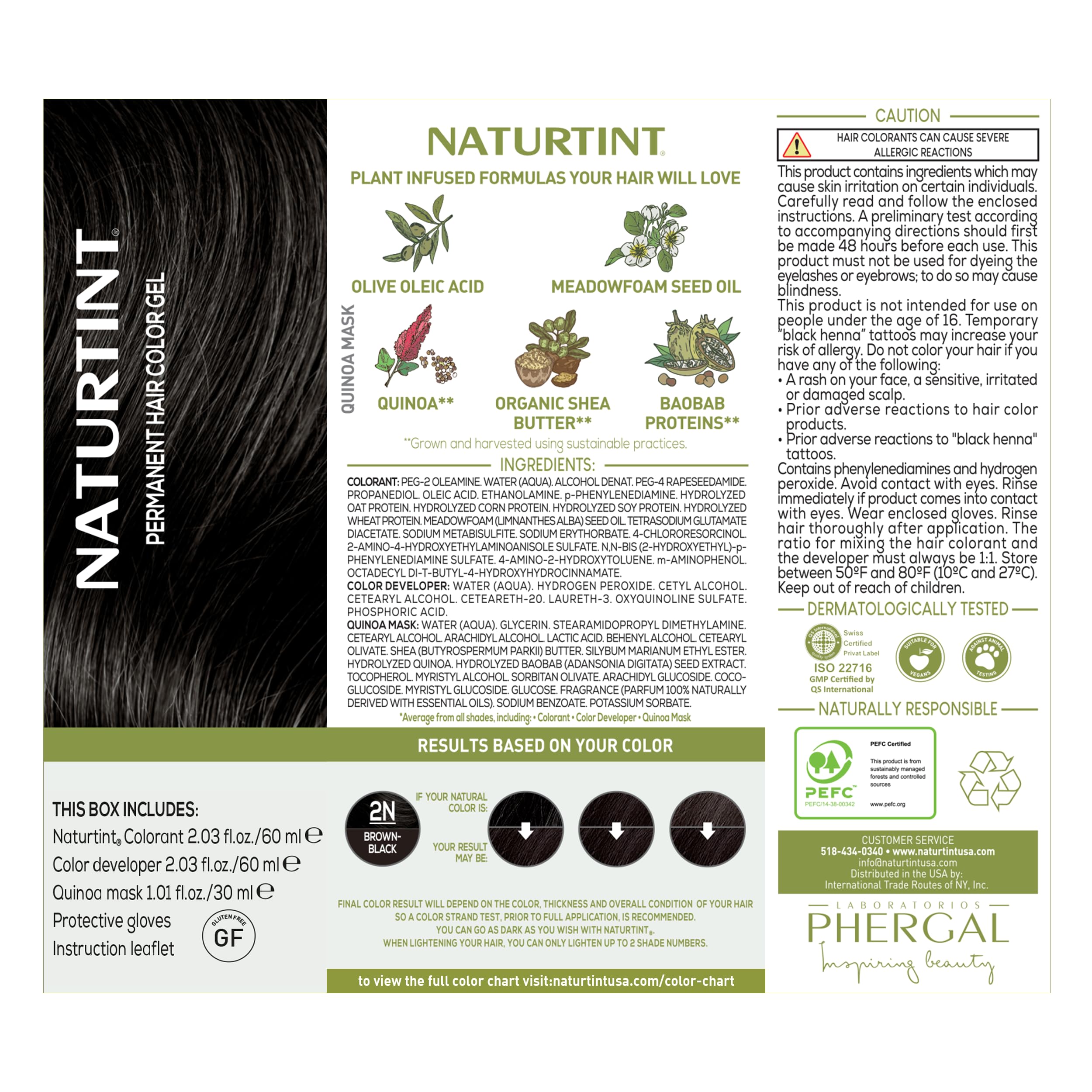 Naturtint 2N Brown Black creamy formulation ensures smooth, even coverage.