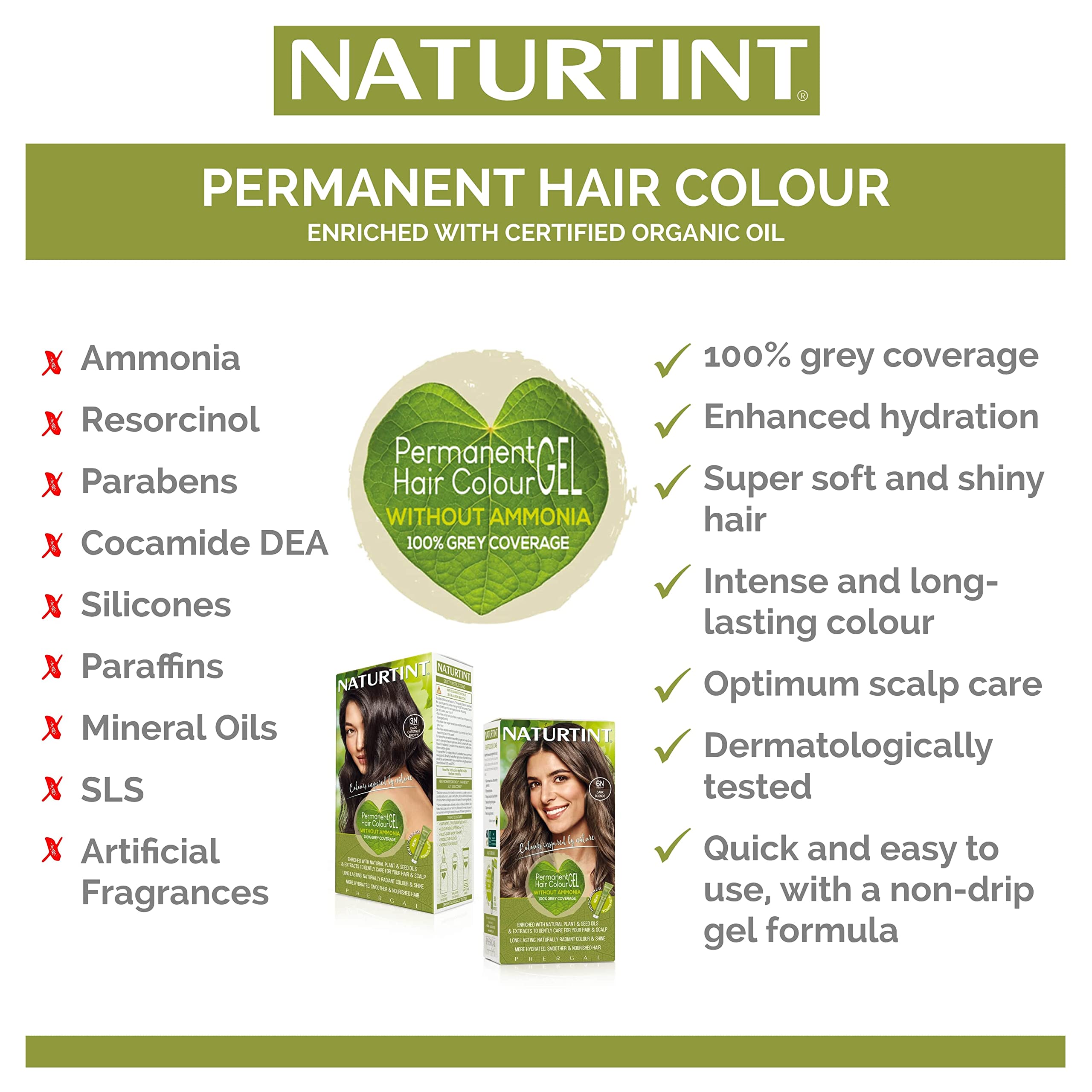 Naturtint 2N Brown Black long-lasting shine on hair color