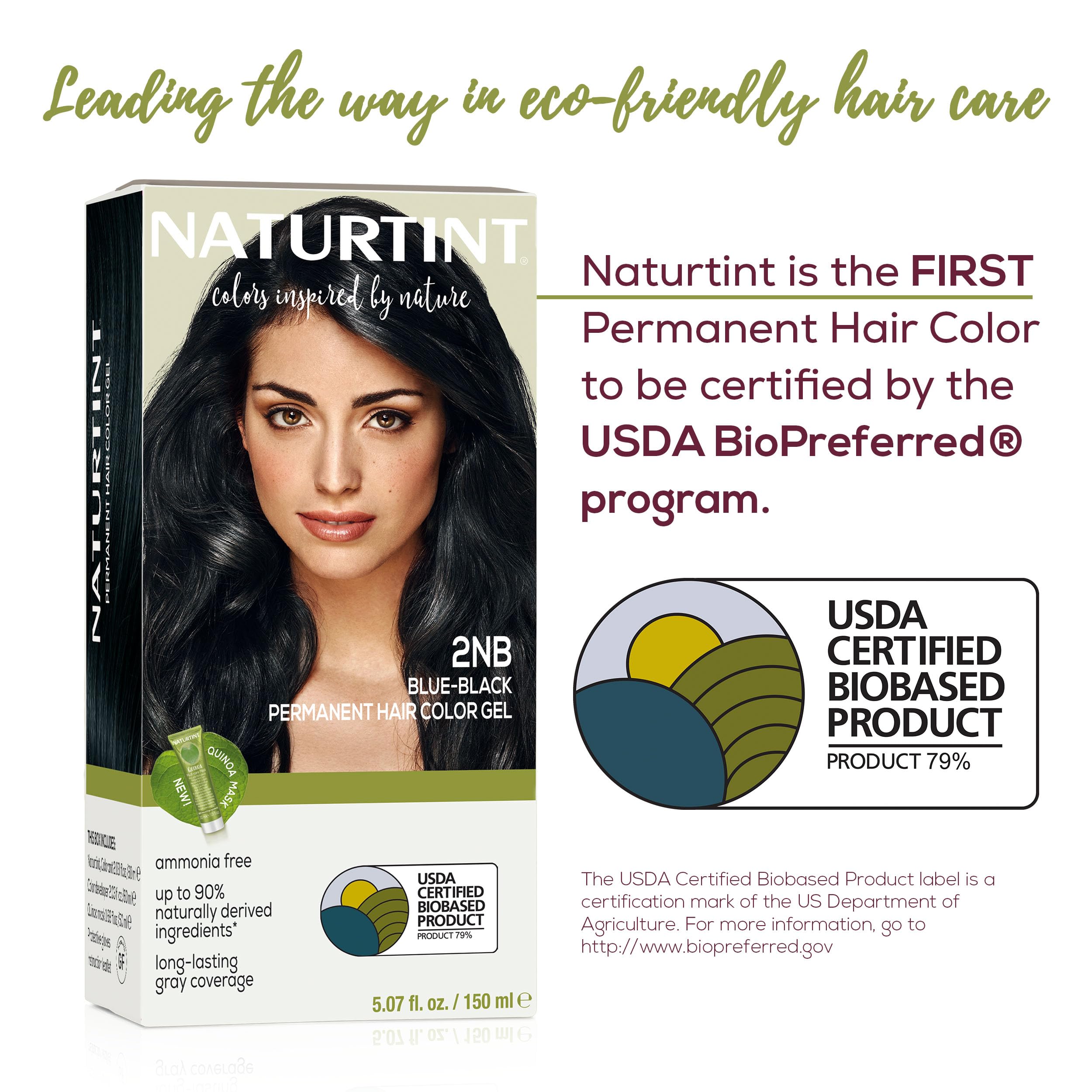 Naturtint 2NB Blue Black application shows mess-free at-home coloring.