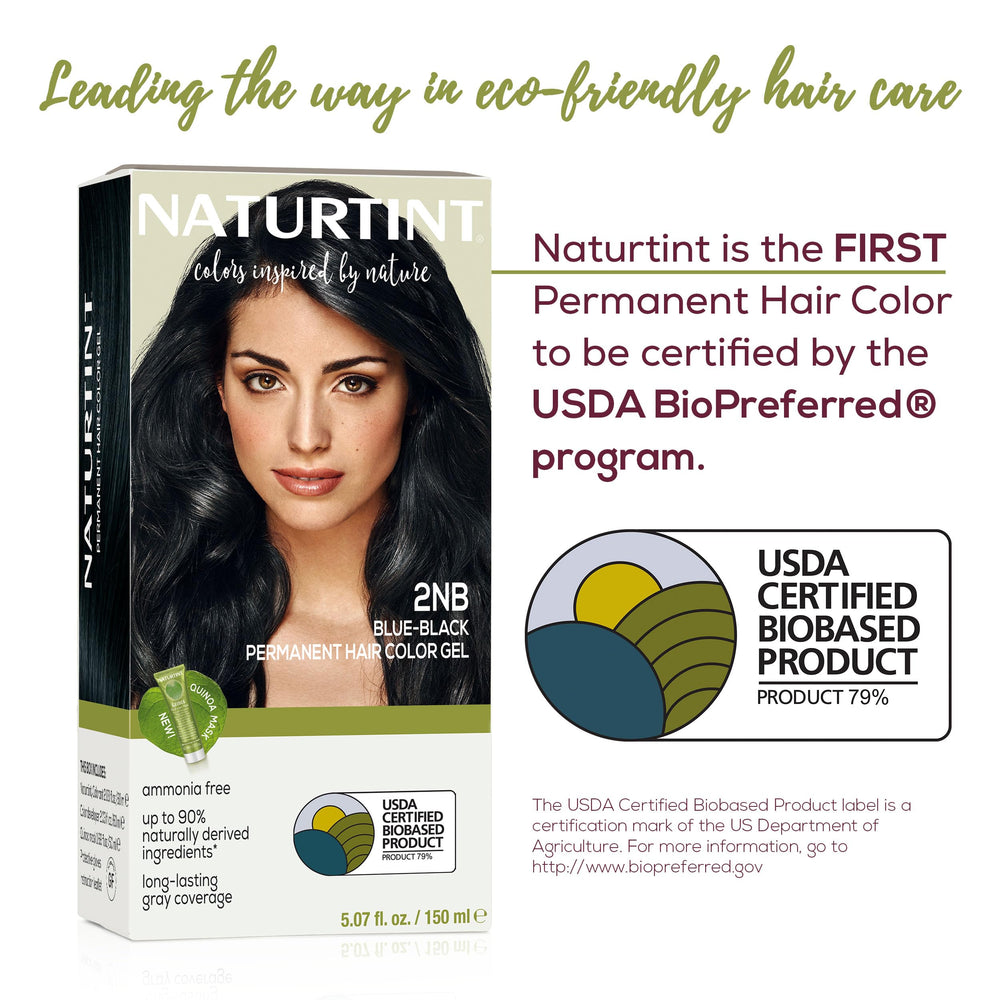 Naturtint 2NB Blue Black application shows mess-free at-home coloring.