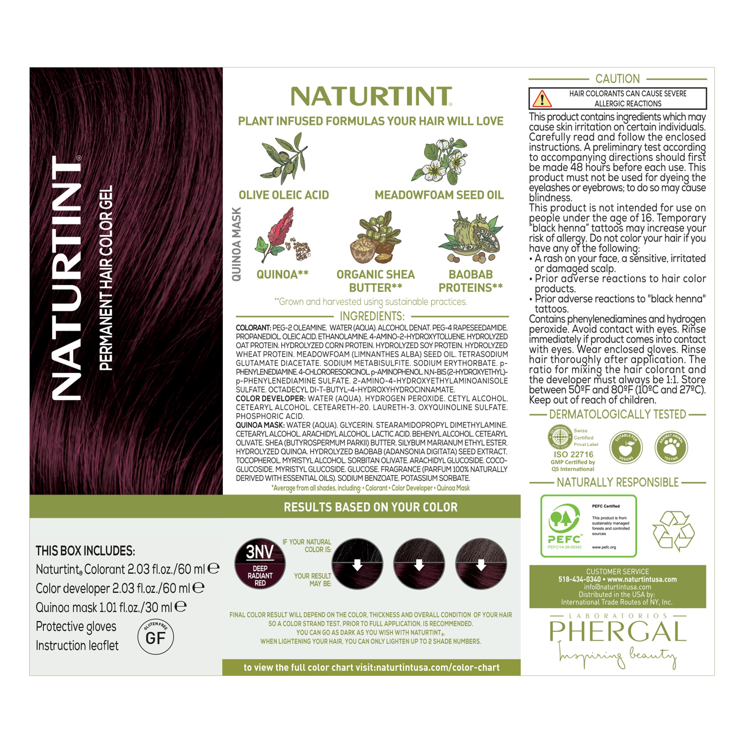 Naturtint 3NV Radiant Red finished shade shows vibrant, long-lasting color.
