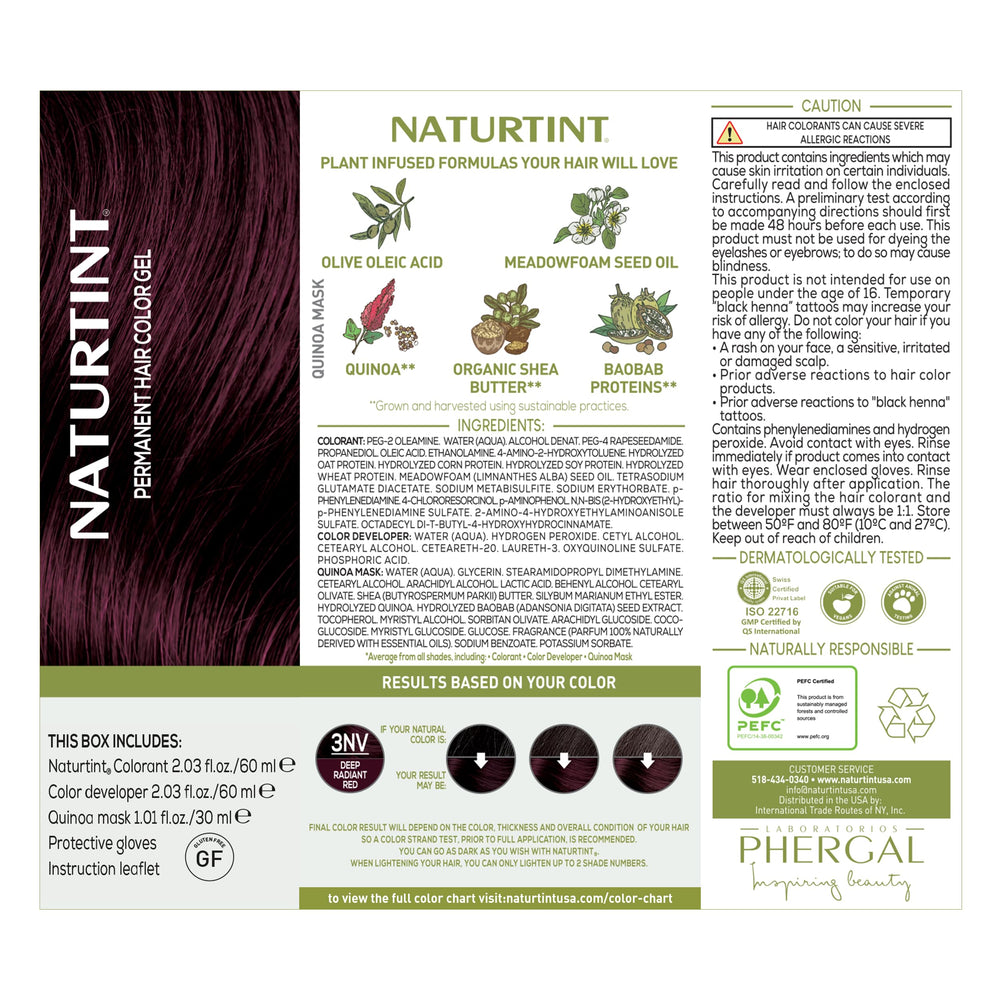 Naturtint 3NV Radiant Red finished shade shows vibrant, long-lasting color.